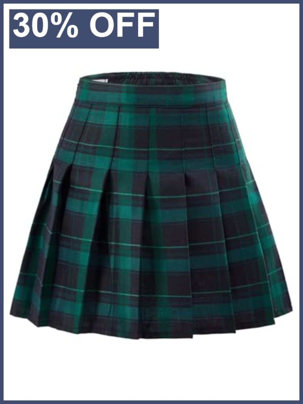 Womens Pleated Skirt with Built-in Shorts High Waisted A-Line S-4XL